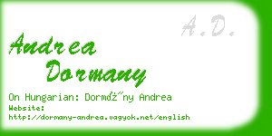 andrea dormany business card